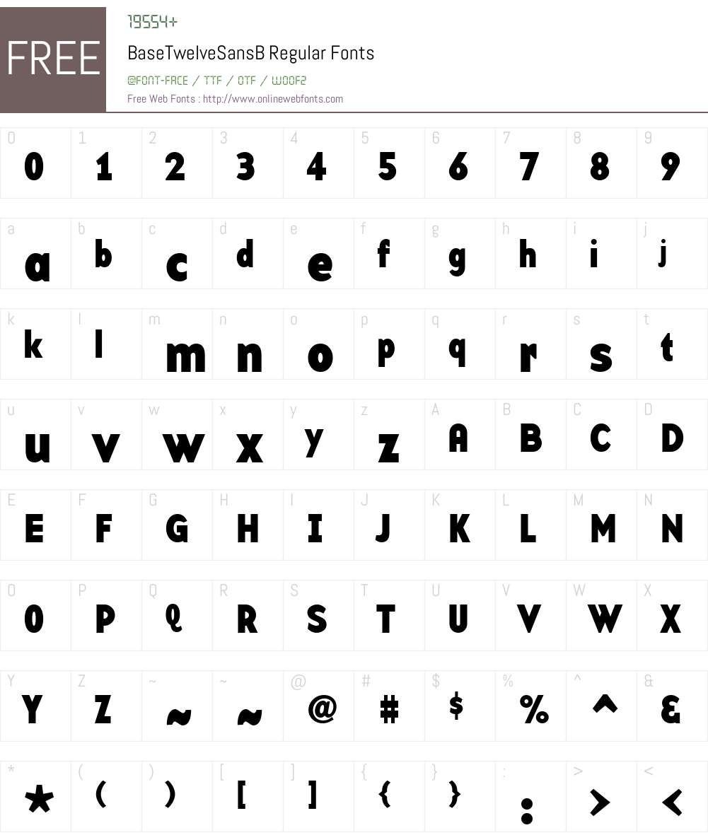 BaseTwelveSansB Font Screenshots