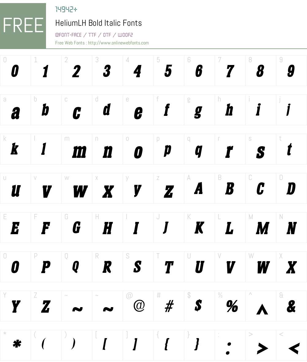 HeliumLH Font Screenshots
