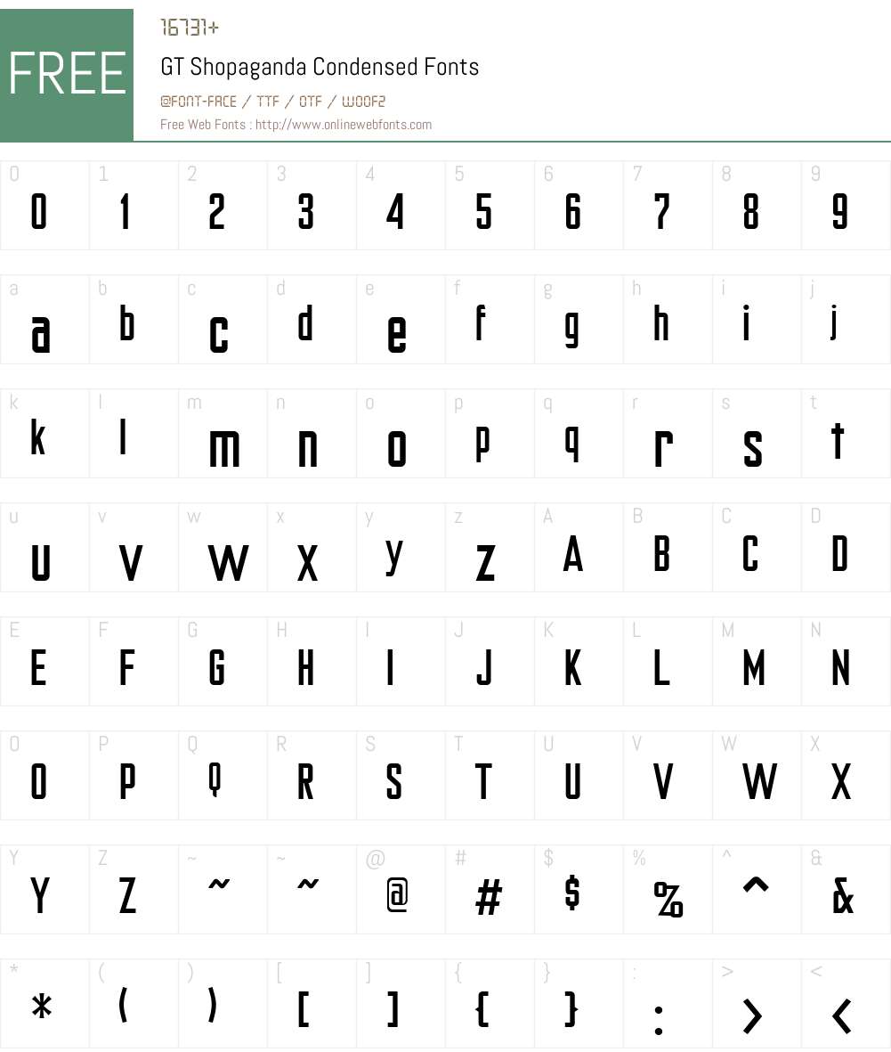 GTShopagandaCondensed Font Screenshots