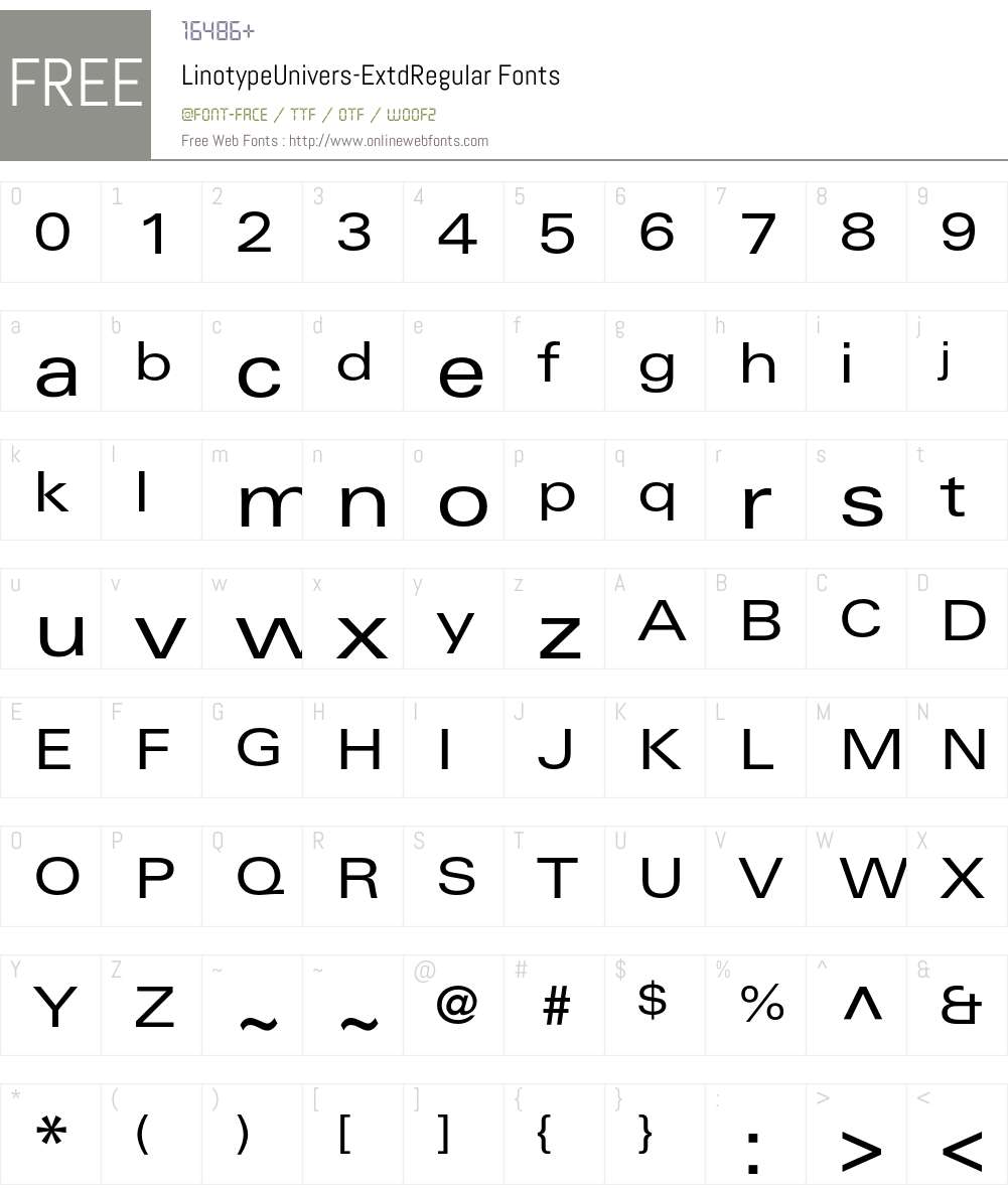 LinotypeUnivers Font Screenshots