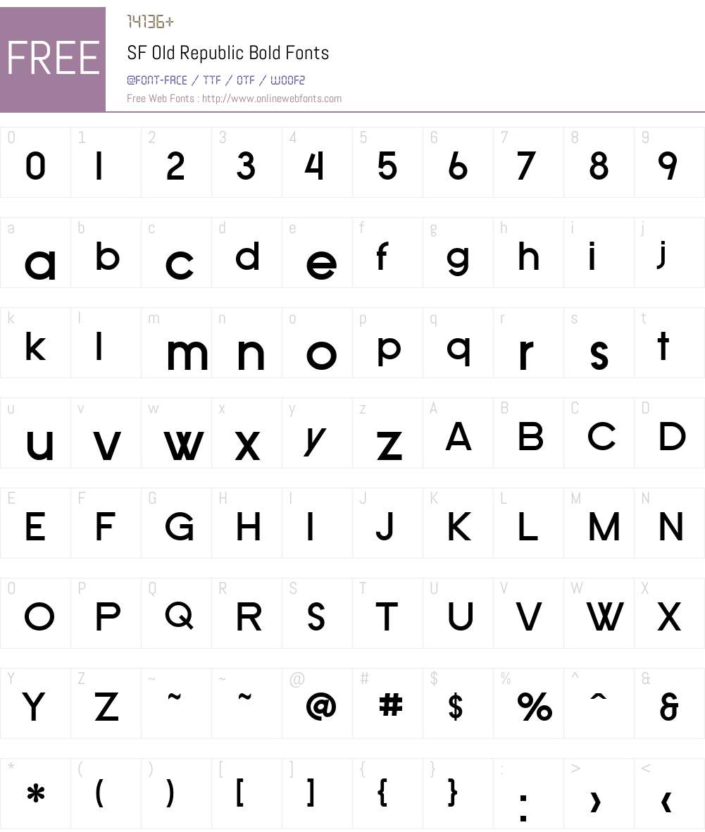 SF Old Republic Font Screenshots