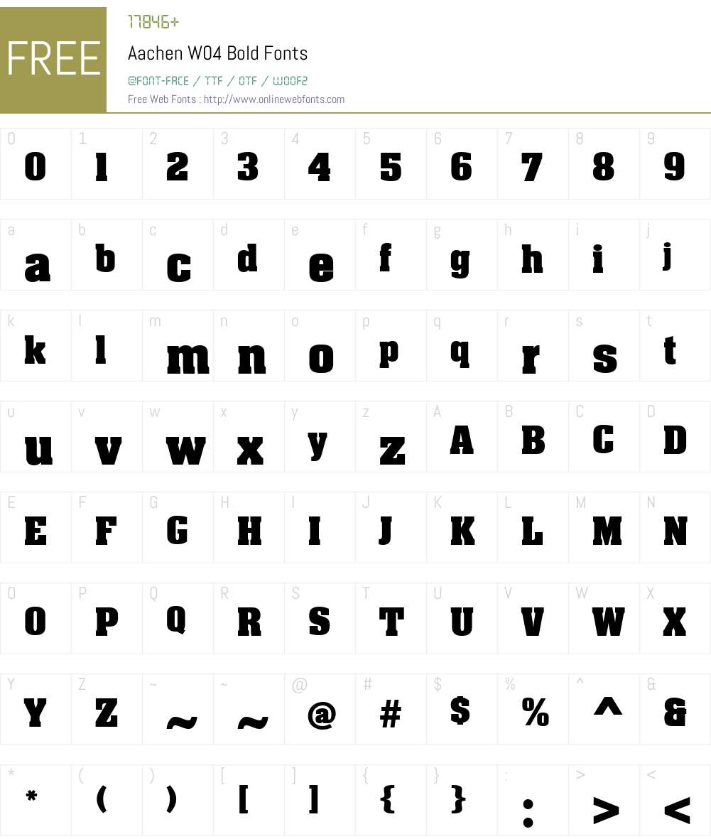 AachenW04-Bold Font Screenshots