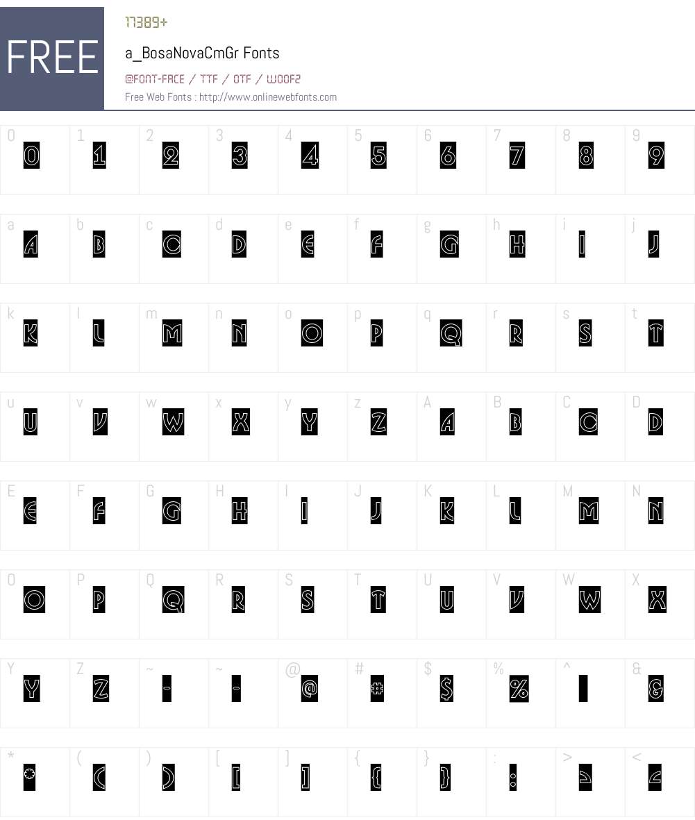 a_BosaNovaCmGr Font Screenshots