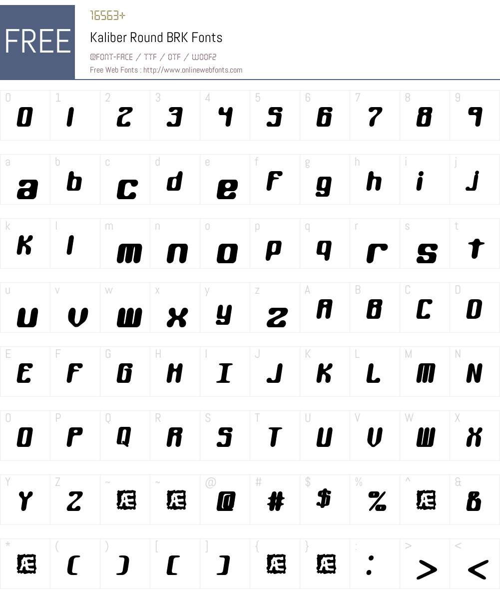 Kaliber Round BRK Font Screenshots