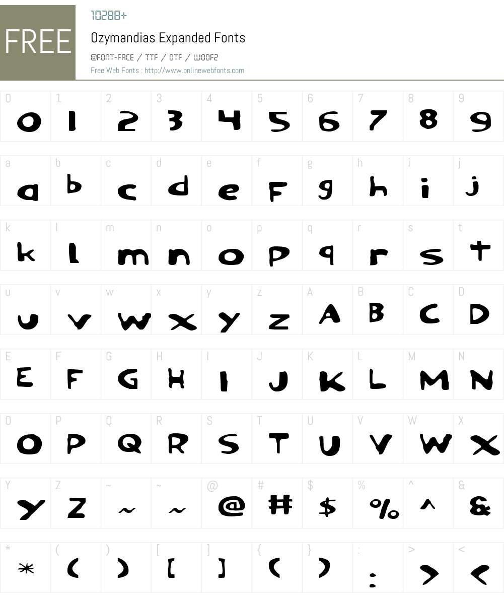 Ozymandias Expanded Font Screenshots