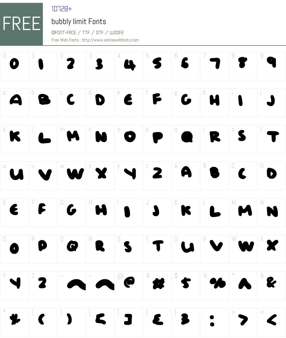 bubbly limit Font Screenshots