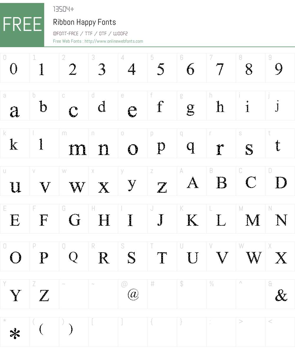 Ribbon Happy Font Screenshots