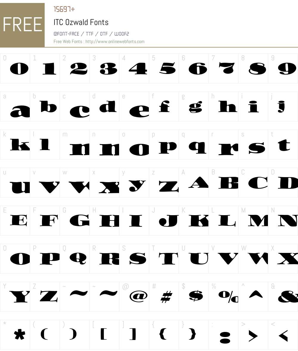 ITC Ozwald Font Screenshots