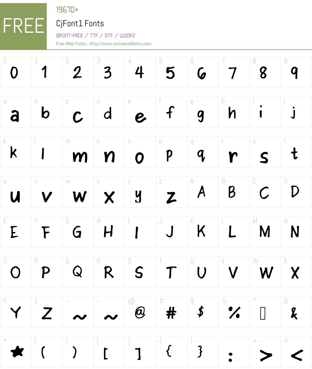 CjFont1 Font Screenshots