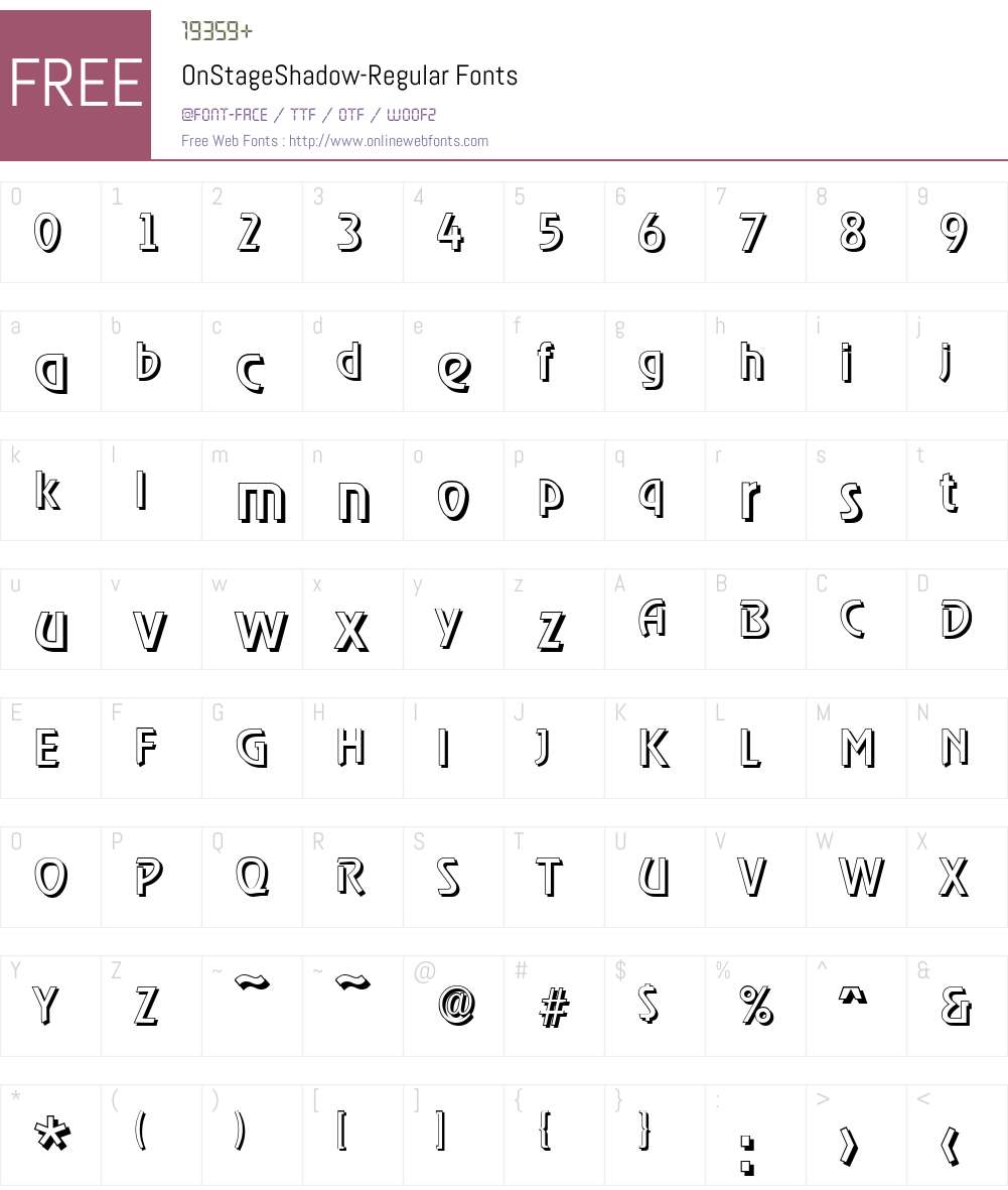 OnStageShadow Font Screenshots