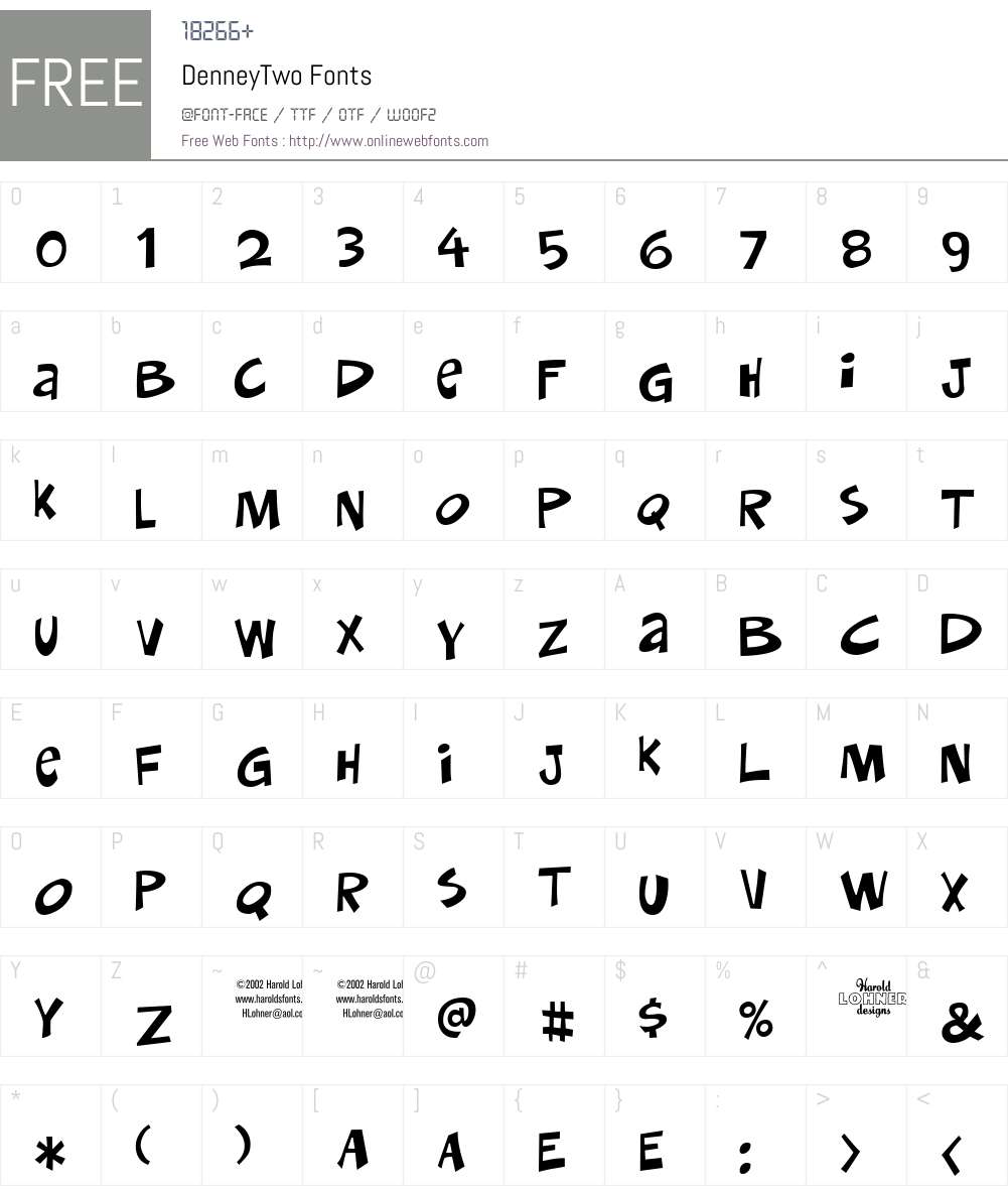 DenneyTwo Font Screenshots