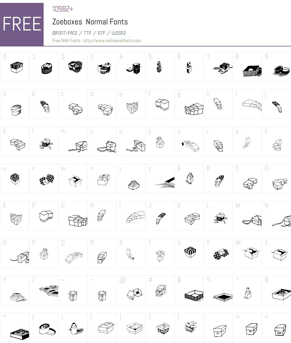 Zoeboxes Font Screenshots