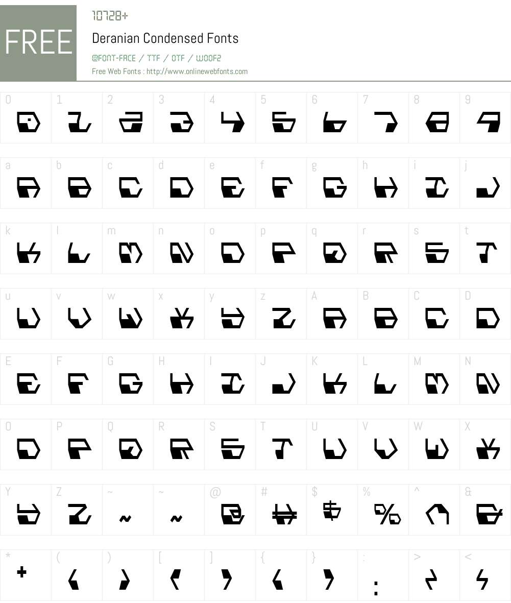 Deranian Condensed Font Screenshots