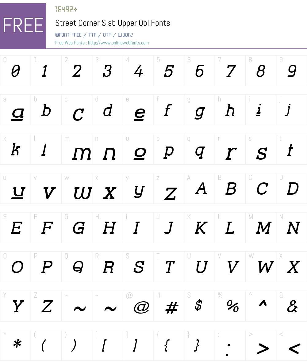 Street Corner Slab Upper Obl Font Screenshots