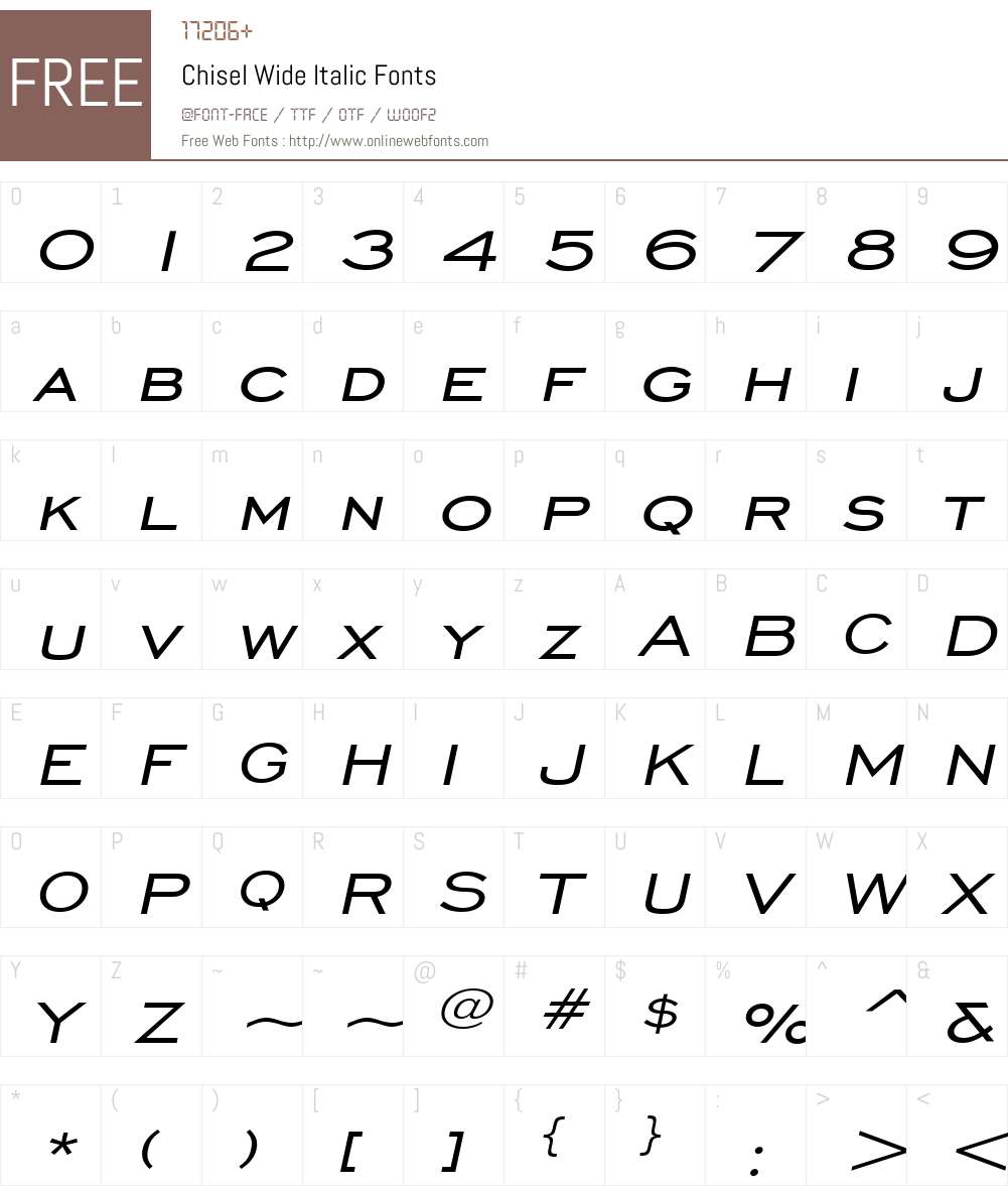 Chisel Wide Font Screenshots