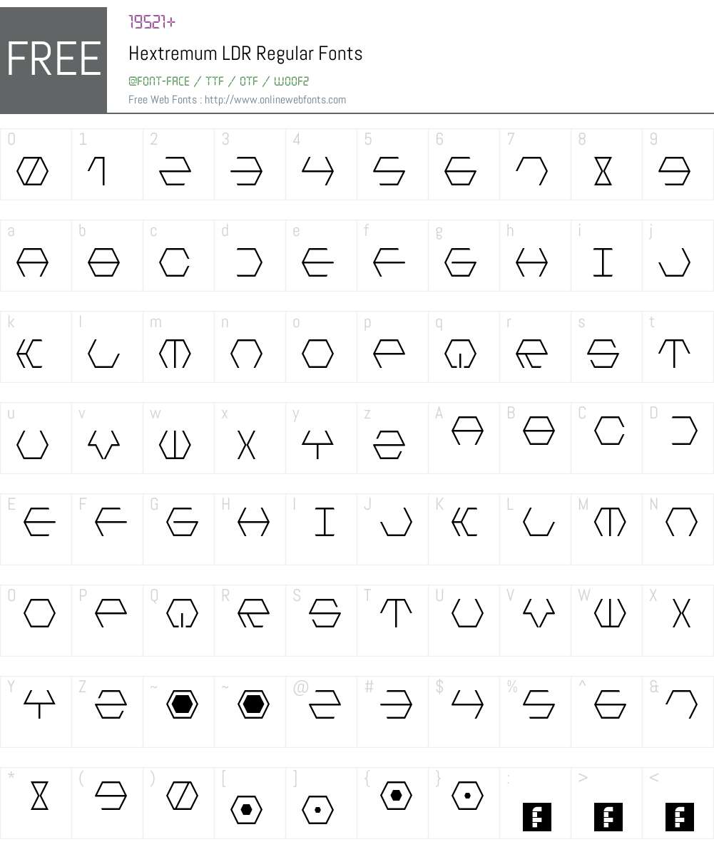 Hextremum LDR Font Screenshots