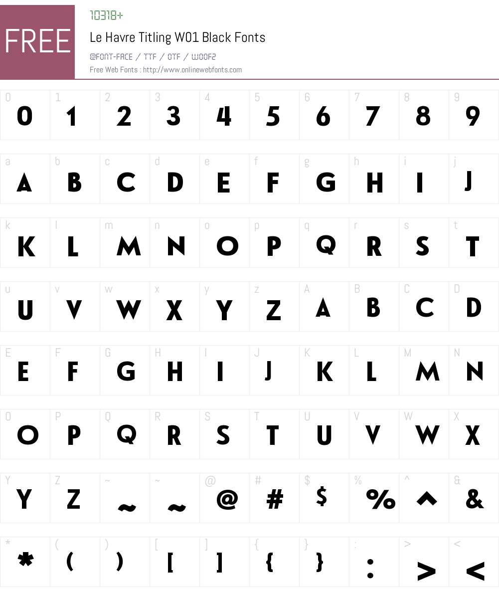 LeHavreTitlingW01-Black Font Screenshots