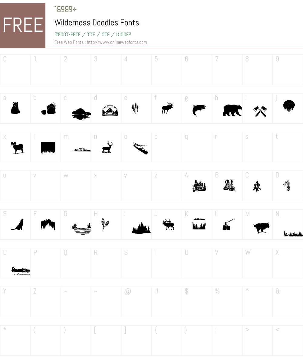 WildernessDoodles Font Screenshots