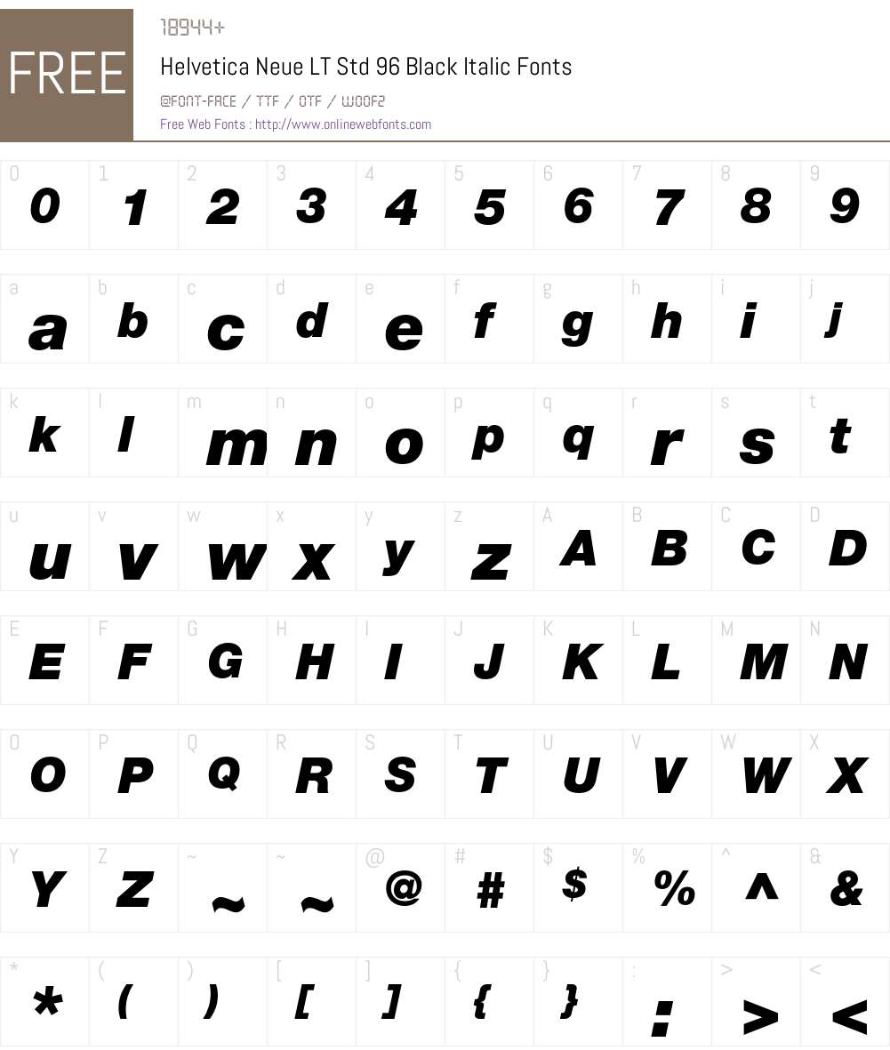 Helvetica Neue LT Std Font Screenshots