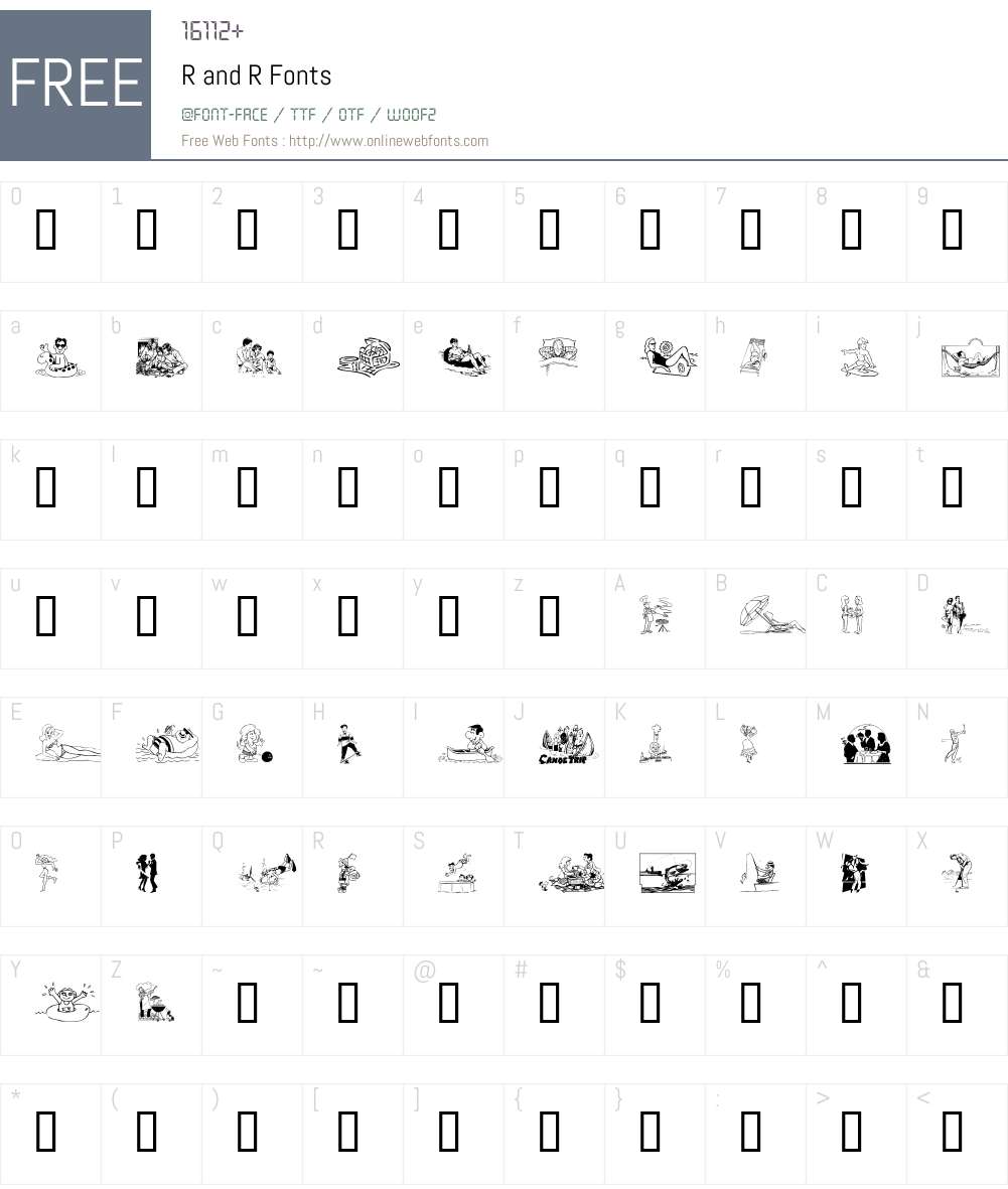 R and R Font Screenshots
