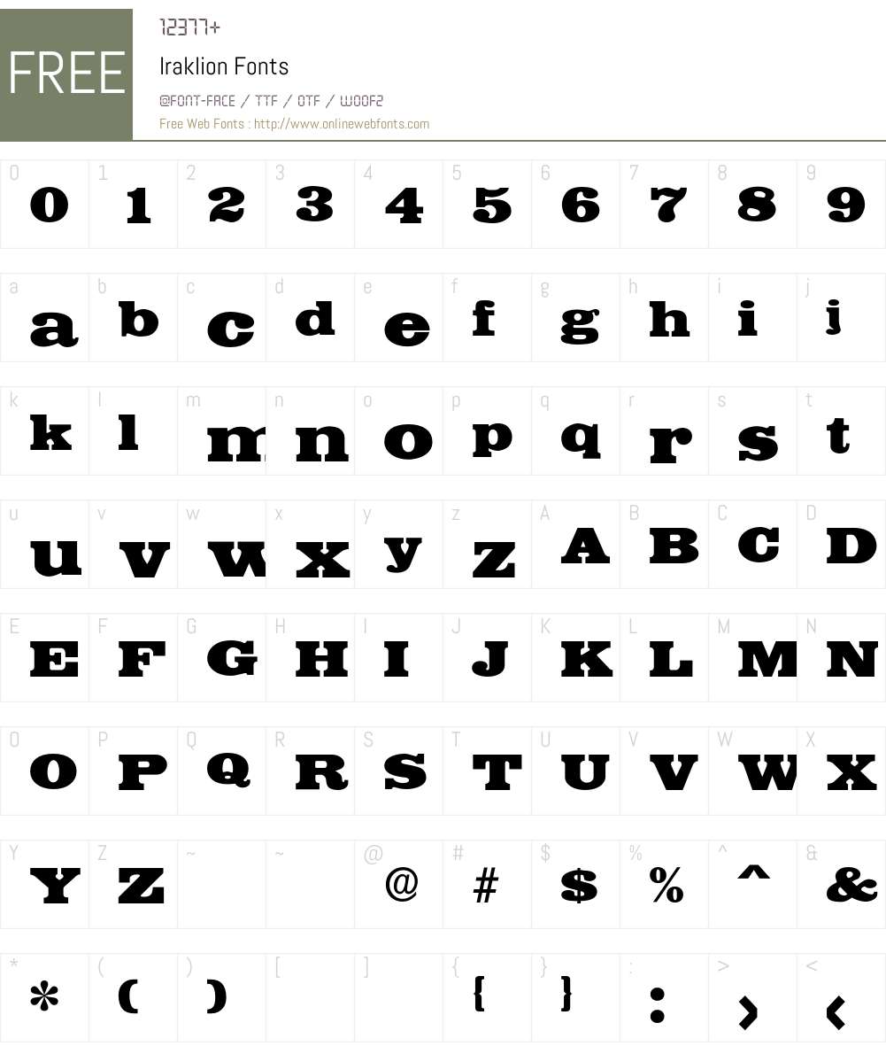 Iraklion Font Screenshots