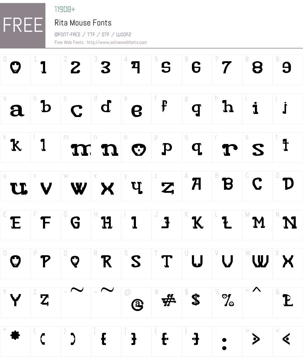 Rita Mouse Font Screenshots