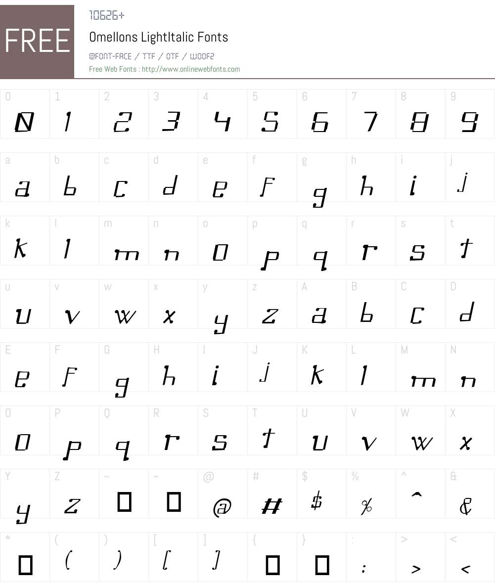 Omellons Font Screenshots