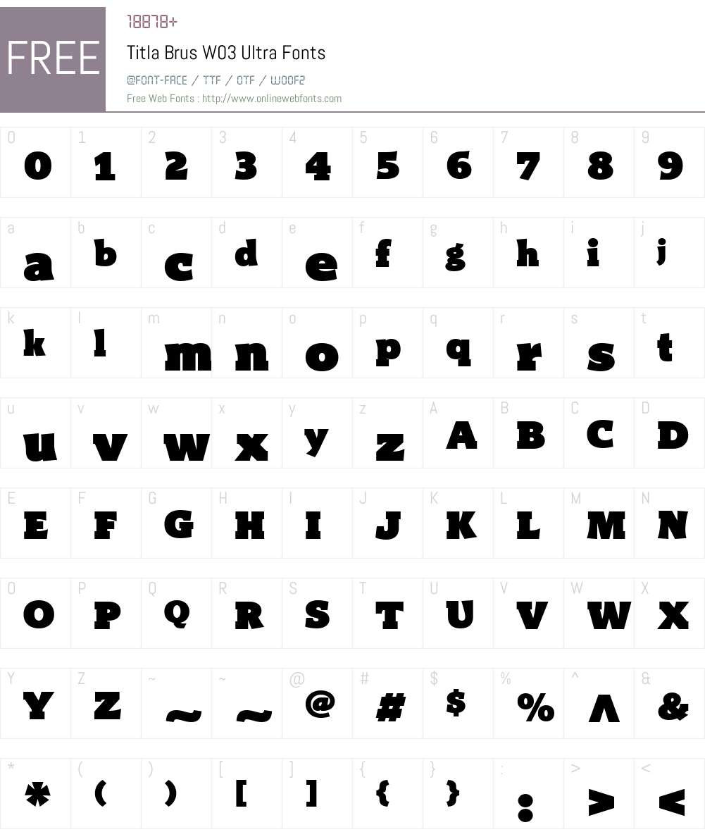 Titla Brus Font Screenshots