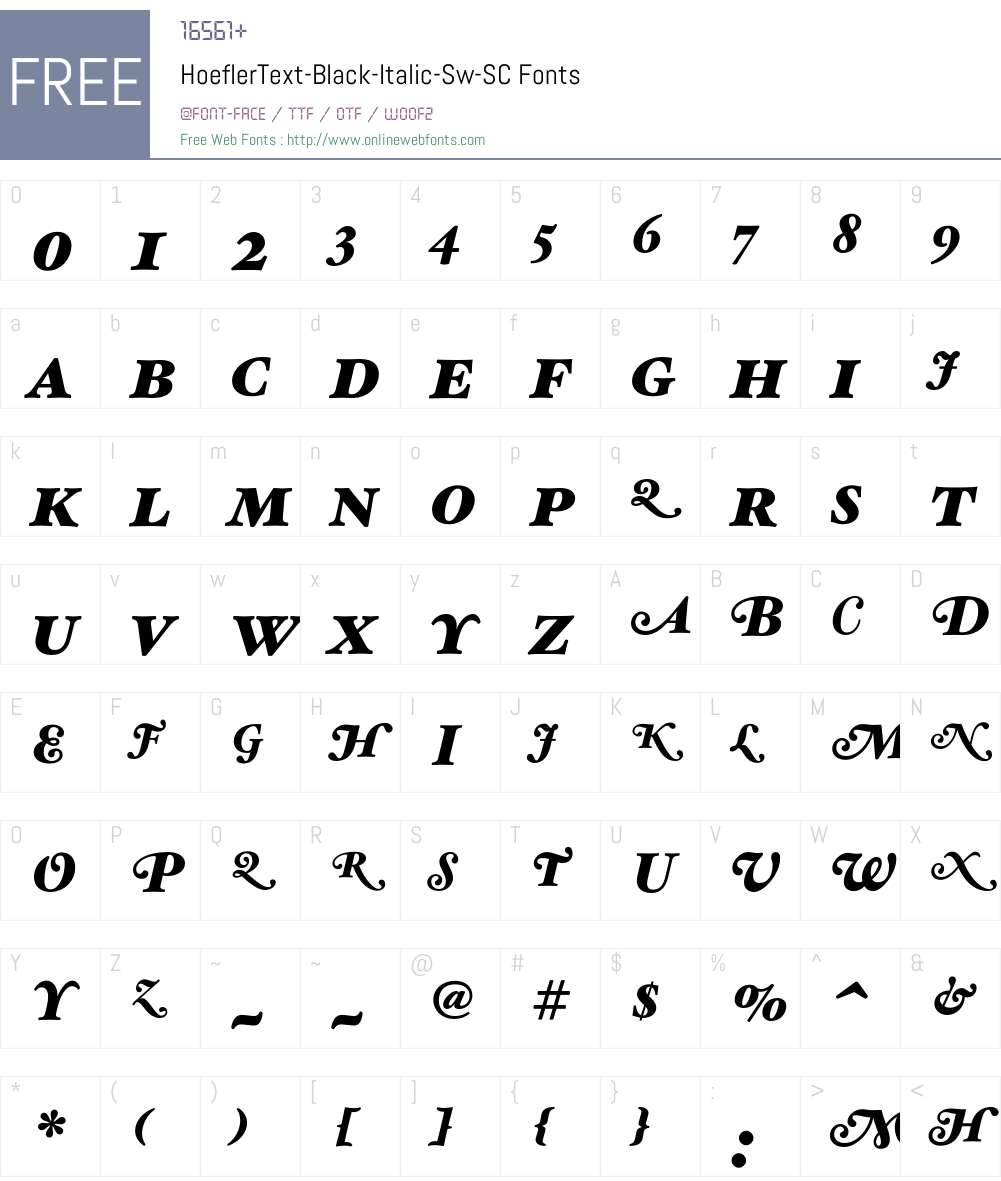 HoeflerText Font Screenshots