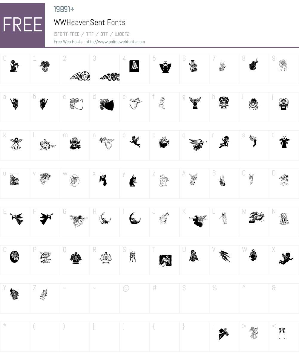 WWHeavenSent Font Screenshots