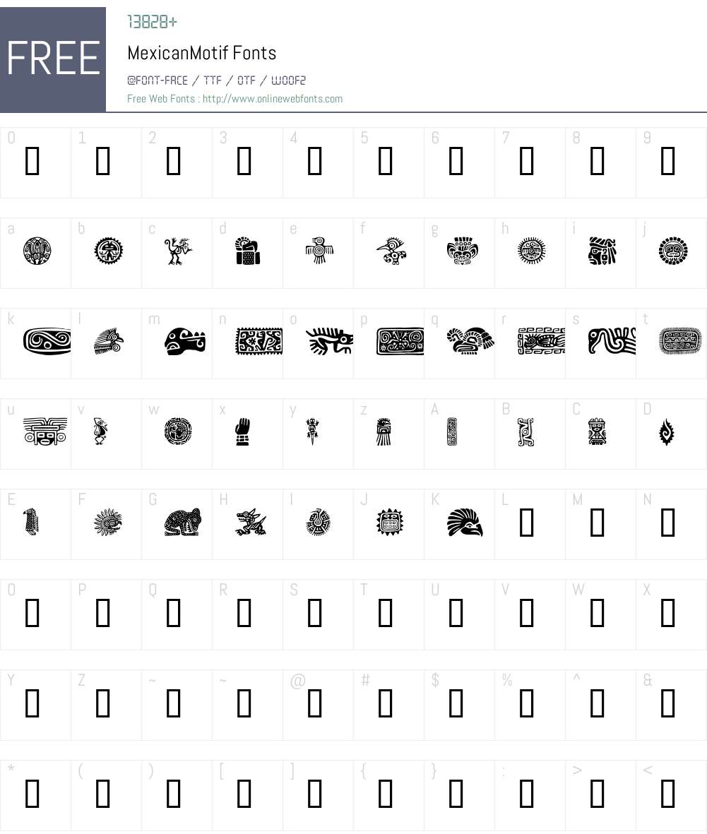 MexicanMotif Font Screenshots