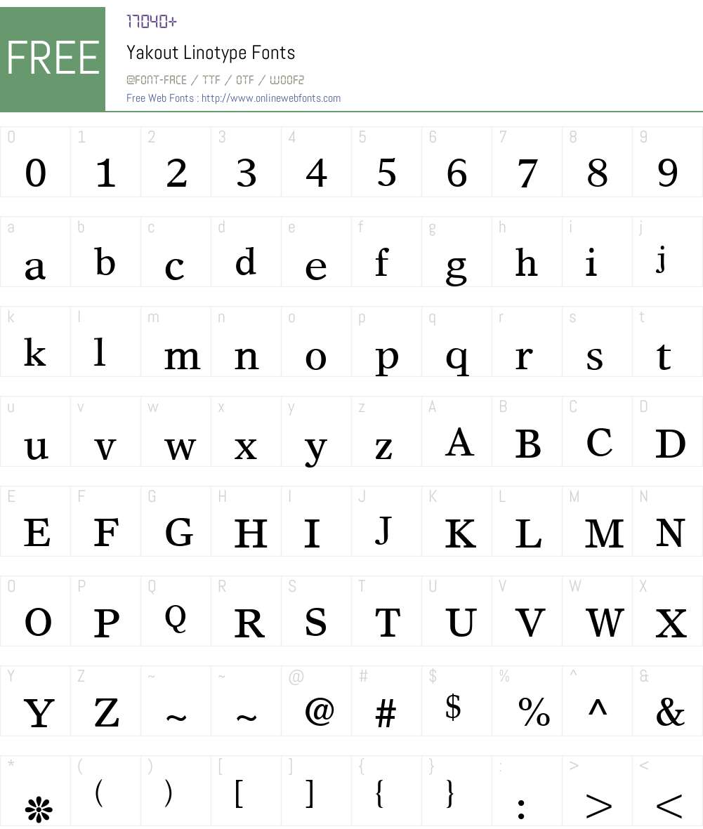 Yakout Linotype Font Screenshots