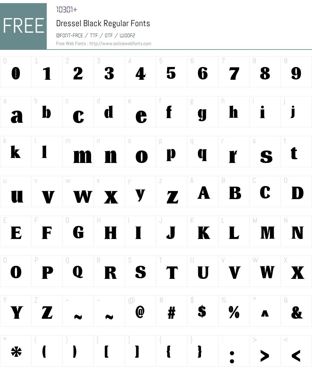 Dressel Black Font Screenshots