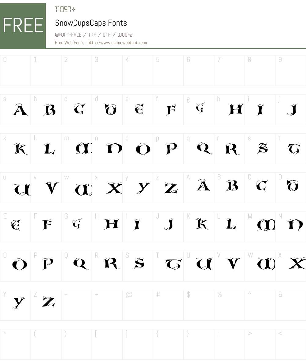 SnowCupsCaps Font Screenshots