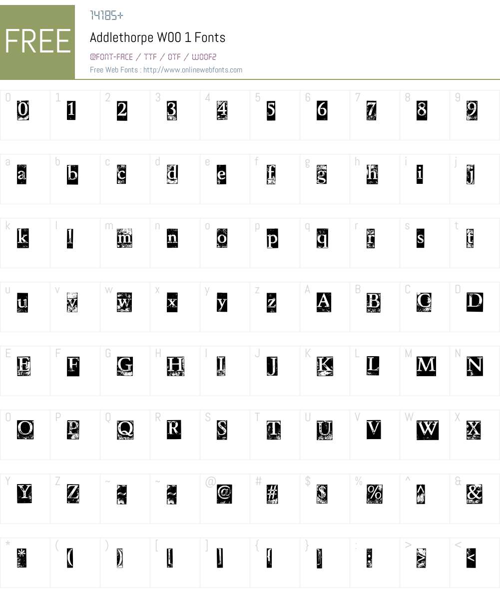 AddlethorpeW00-1 Font Screenshots