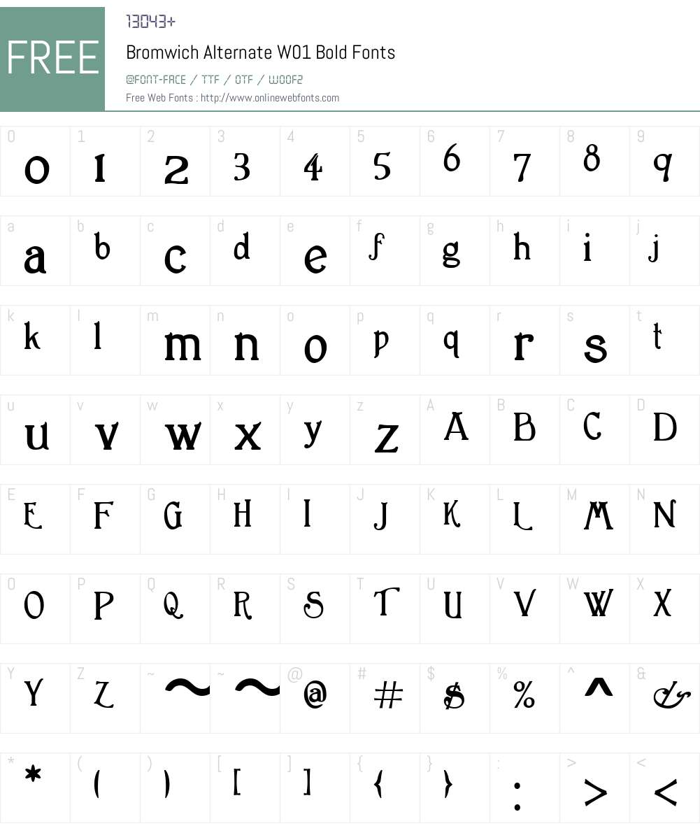 BromwichAlternateW01-Bold Font Screenshots