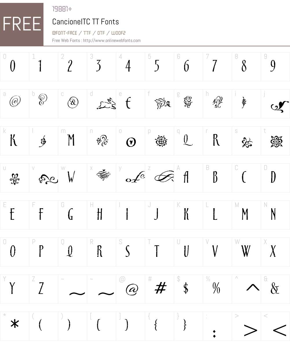 CancioneITC TT Font Screenshots