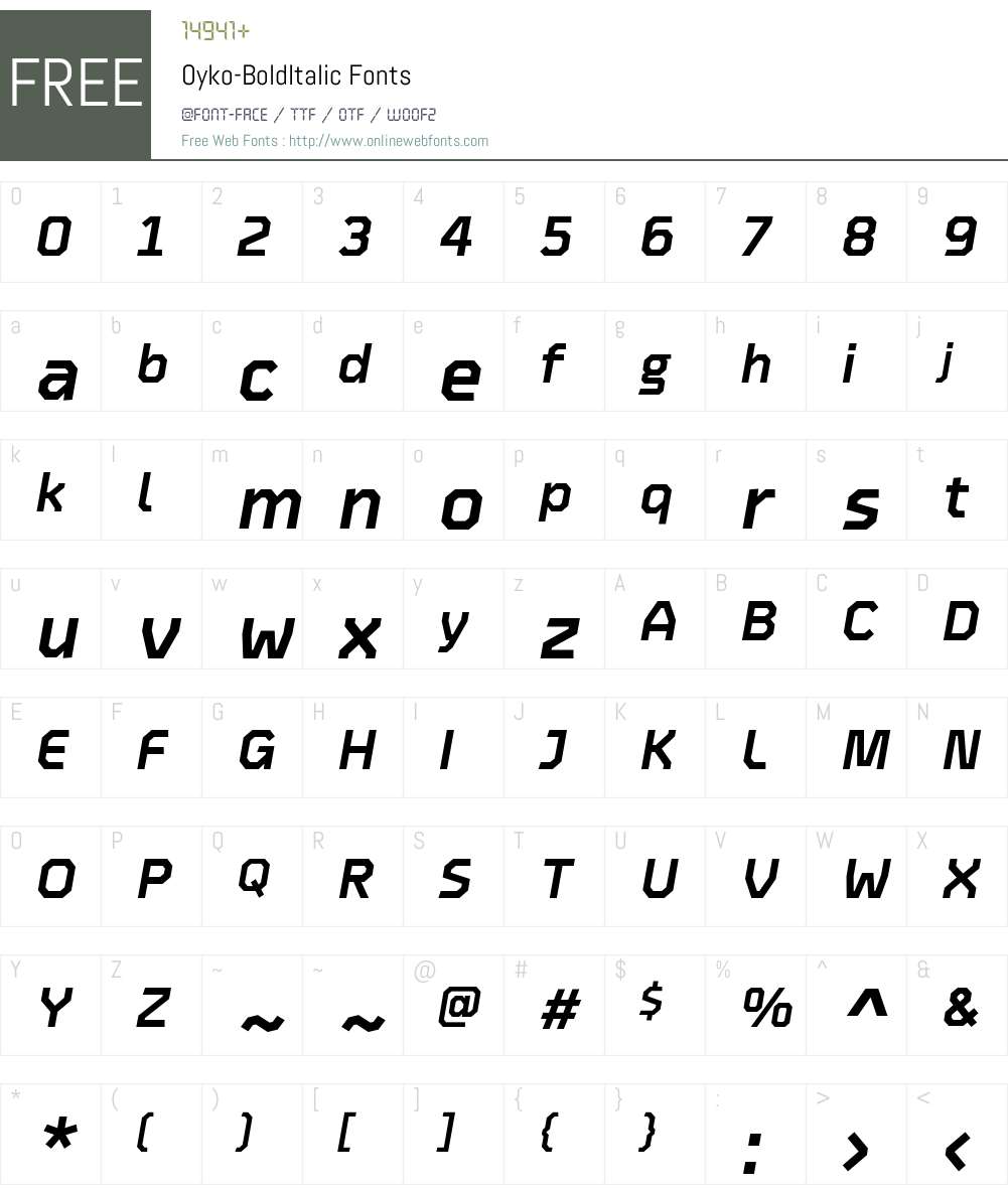Oyko Font Screenshots
