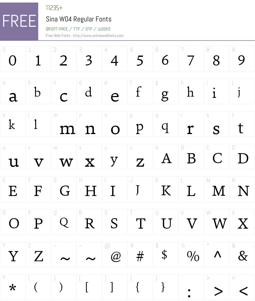 HT Sina Font Screenshots