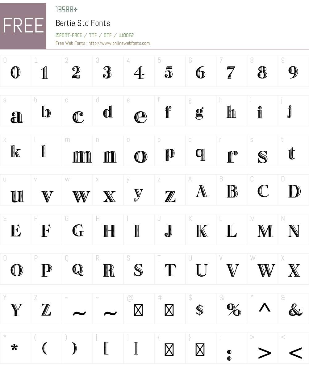 Bertie Std Font Screenshots