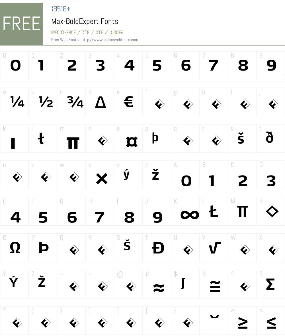 Max-BoldExpert Font Screenshots