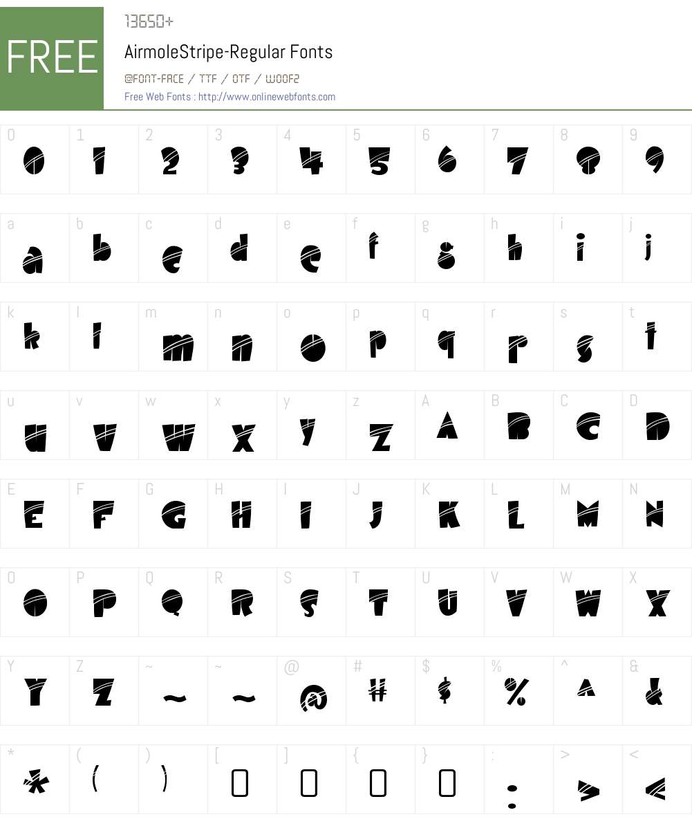 Airmole Font Screenshots