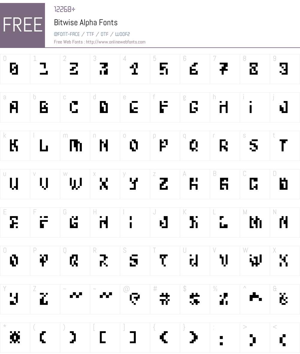 Bitwise Alpha Font Screenshots