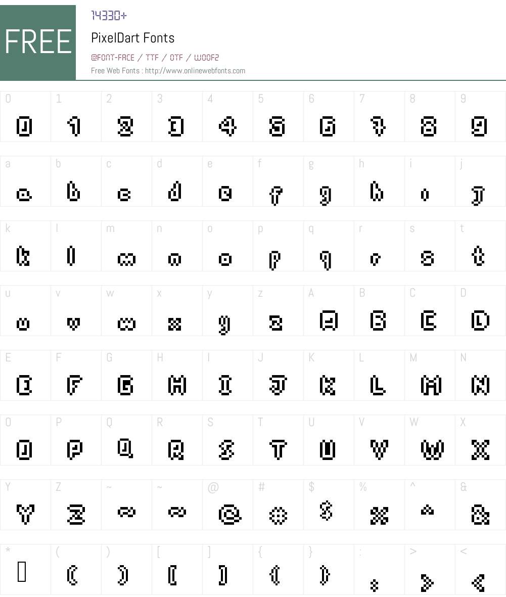 PixelDart Font Screenshots
