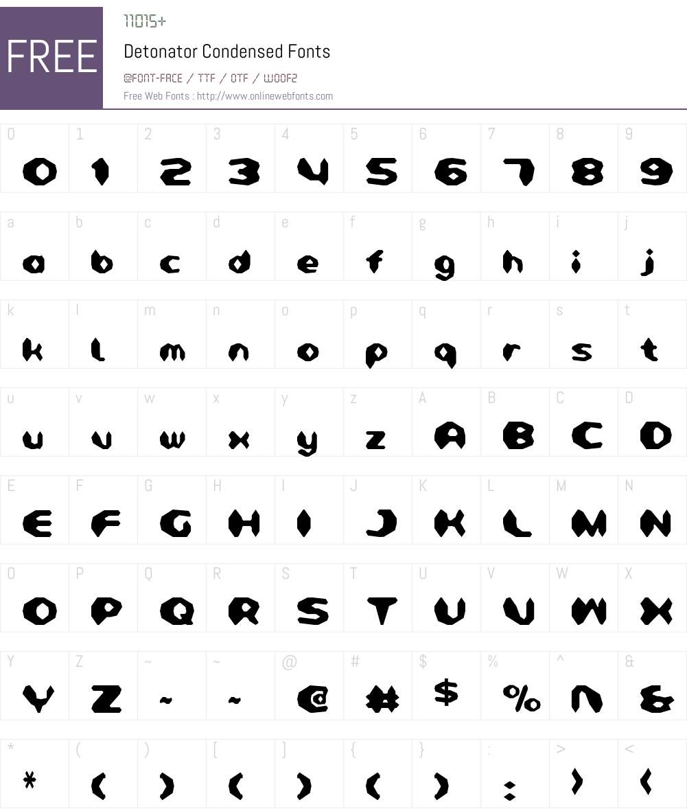 Detonator Condensed Font Screenshots