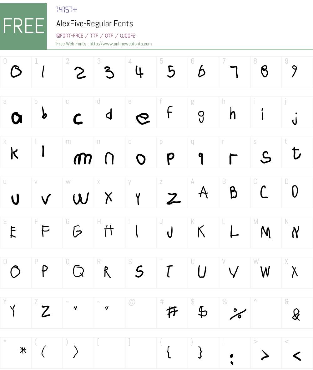 AlexFive Font Screenshots