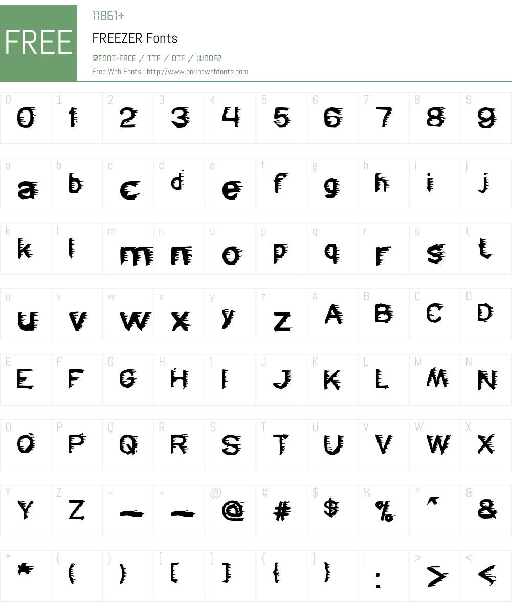 FREEZER Font Screenshots