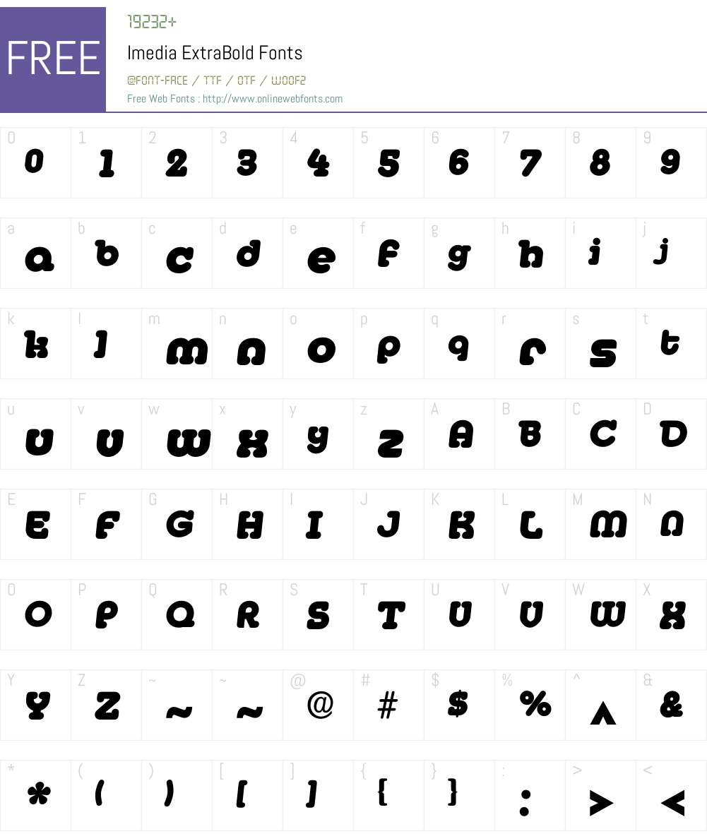 Imedia Font Screenshots