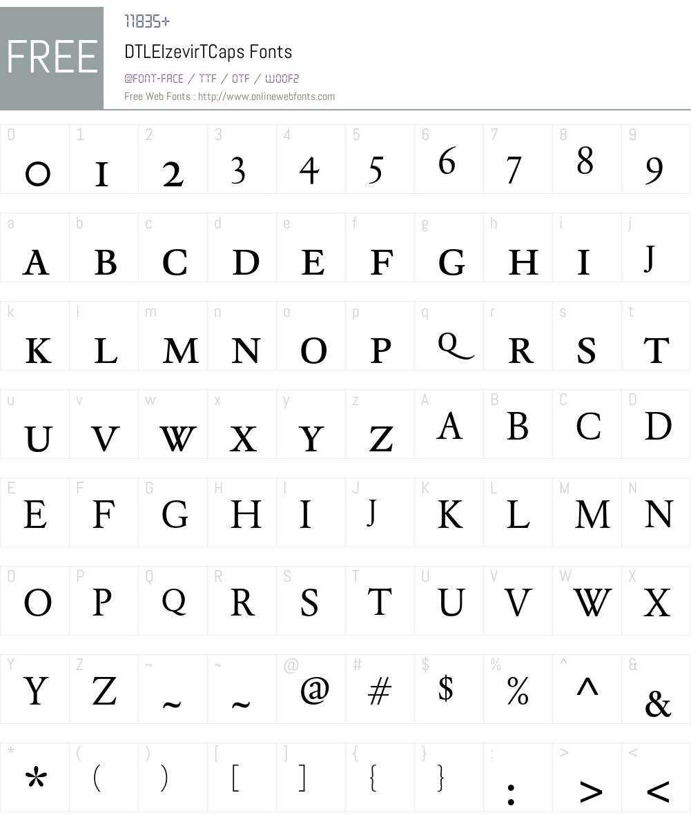 DTLElzevirTCaps Font Screenshots