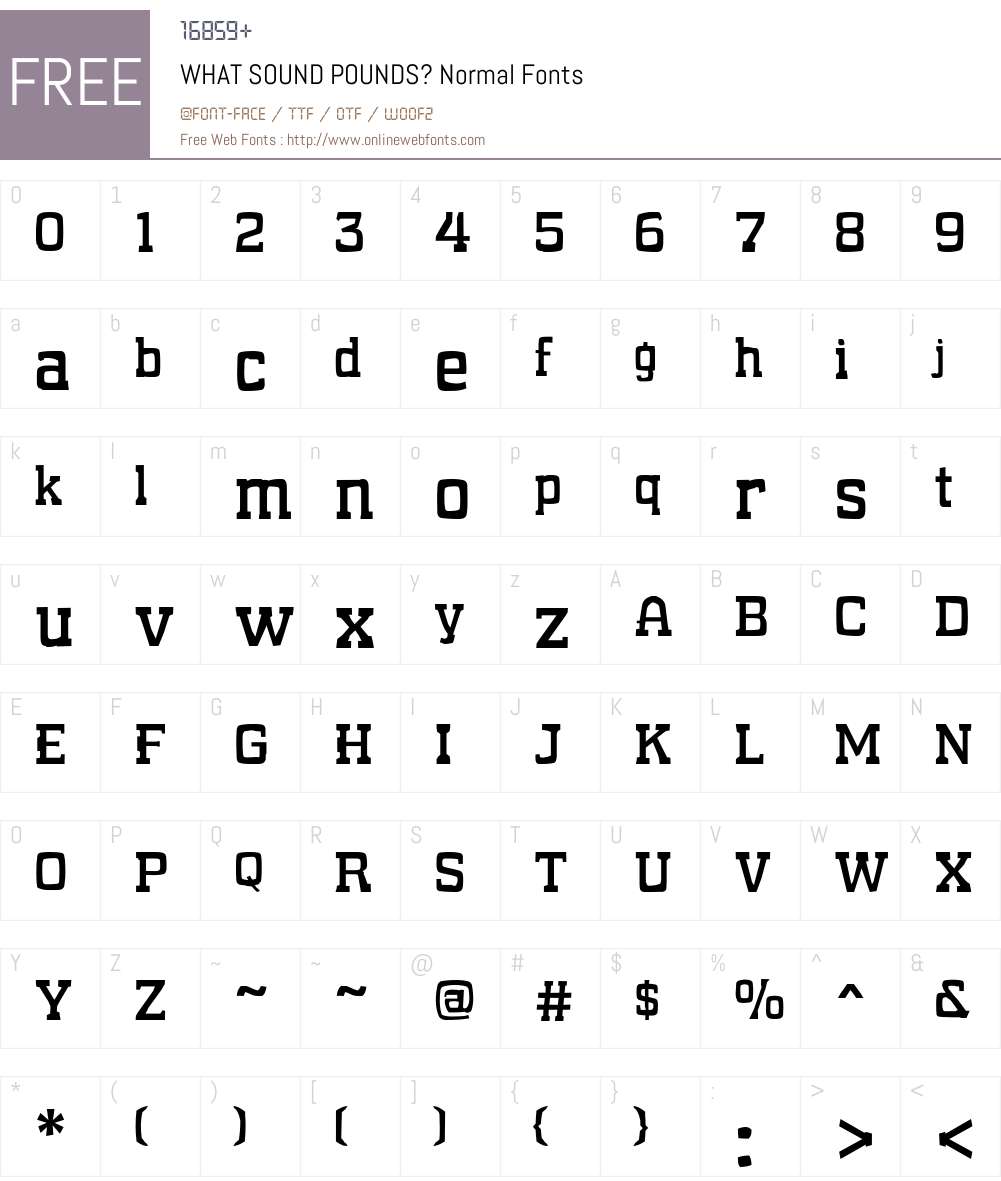 WHAT SOUND POUNDS? Font Screenshots